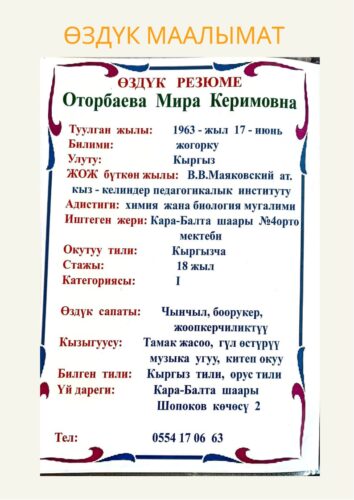 Оторбаева Мира Керимовна